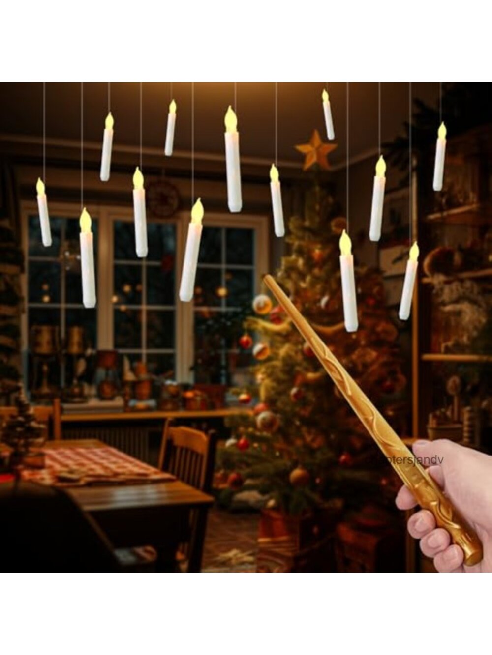 Floating Candles with Wand Remote 12 Pcs LED Taper Flameless Flickering